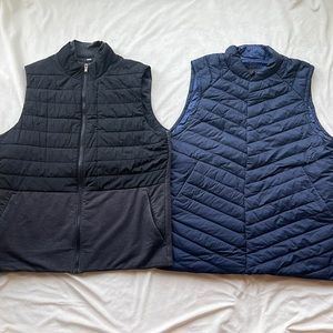 LuluLemon Men’s XL Light Puffer Vests - Set of 2- Black & Navy